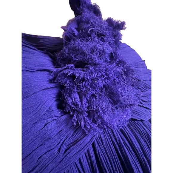 Maggy‎ London Silk Halter Dress Sz 4 Purple Costume Wedding Cocktail Y2K Retro - Picture 2 of 15